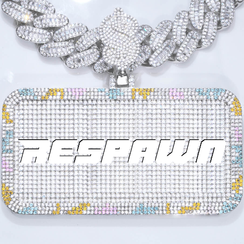CUSTOM LETTER NECKLACE 3D COLORFUL SQUARE