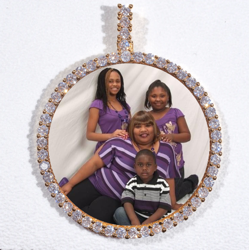 LARGE 3D CIRCLE CUSTOM PICTURE PENDANT