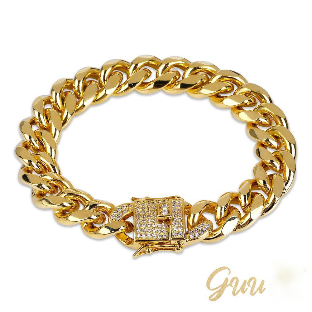 Iced Lock Cuban Link Bracelet