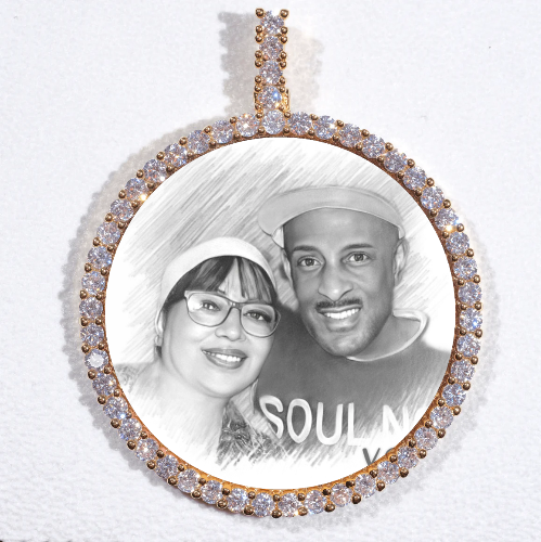 LARGE 3D CIRCLE CUSTOM PICTURE PENDANT