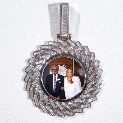 Large 3D Baguette Custom Picture Pendant