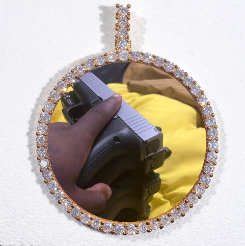 LARGE 3D CIRCLE CUSTOM PICTURE PENDANT