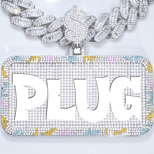 CUSTOM LETTER NECKLACE 3D COLORFUL SQUARE