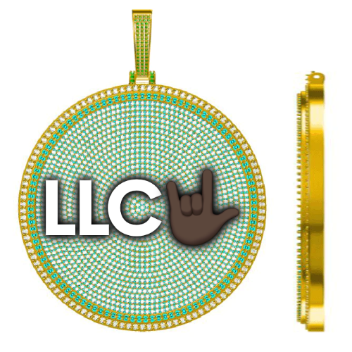 CUSTOM LETTER NECKLACE 3D BIG DISC