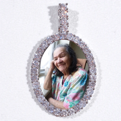 Large 3D Oval Custom Picture Pendant