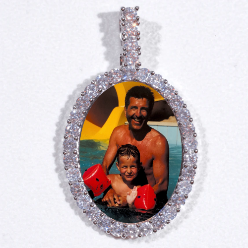 Large 3D Oval Custom Picture Pendant