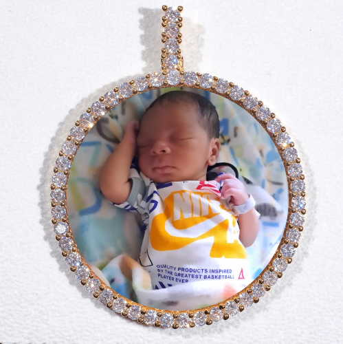 LARGE 3D CIRCLE CUSTOM PICTURE PENDANT