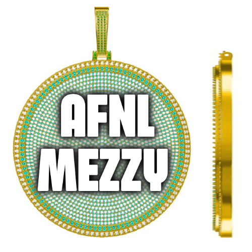 CUSTOM LETTER NECKLACE 3D BIG DISC