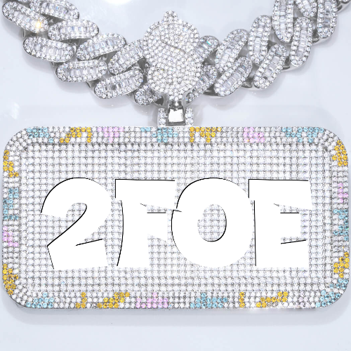 CUSTOM LETTER NECKLACE 3D COLORFUL SQUARE