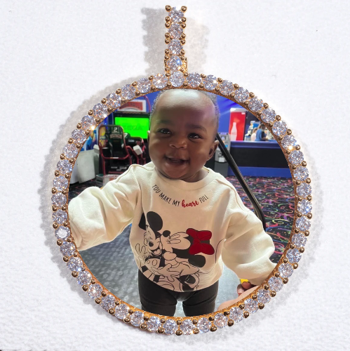 LARGE 3D CIRCLE CUSTOM PICTURE PENDANT