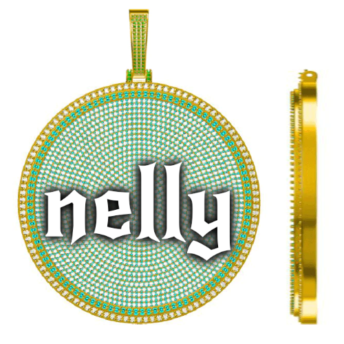 CUSTOM LETTER NECKLACE 3D BIG DISC