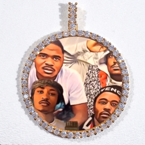 LARGE 3D CIRCLE CUSTOM PICTURE PENDANT