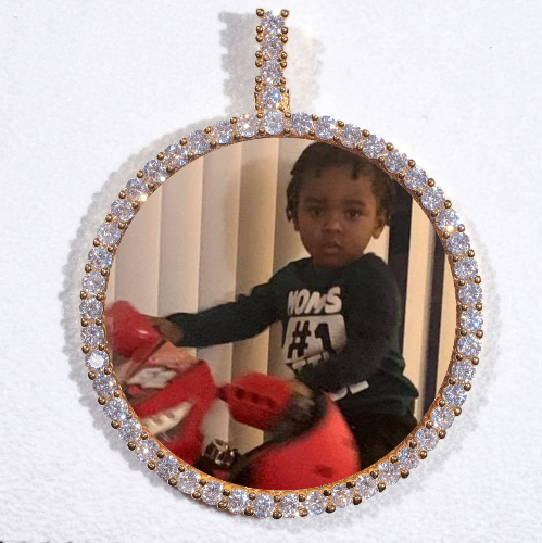 LARGE 3D CIRCLE CUSTOM PICTURE PENDANT