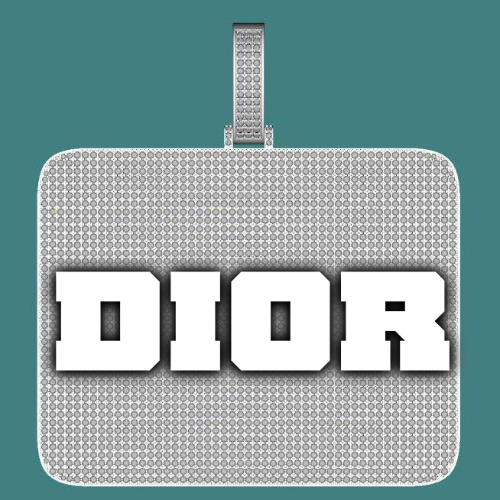 CUSTOM LETTER NECKLACE 3D BIG SQUARE