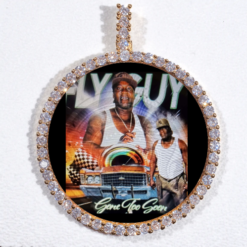 LARGE 3D CIRCLE CUSTOM PICTURE PENDANT