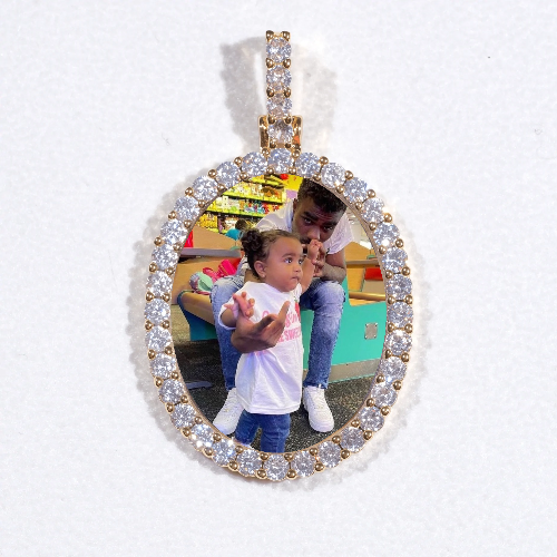 3D Oval Custom Picture Pendant