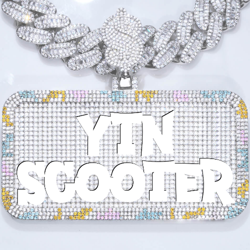 CUSTOM LETTER NECKLACE 3D COLORFUL SQUARE