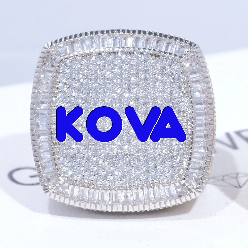 CUSTOM LETTER 3D ICED RING