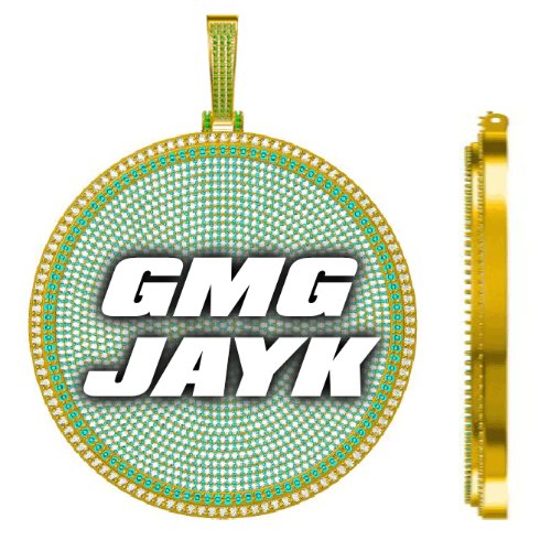 CUSTOM LETTER NECKLACE 3D BIG DISC