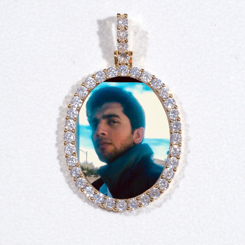 3D Oval Custom Picture Pendant