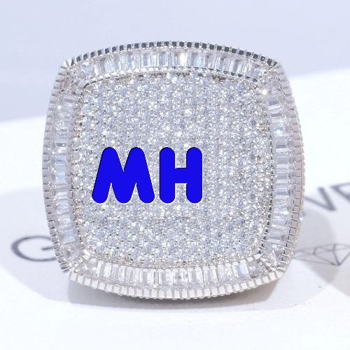 CUSTOM LETTER 3D ICED RING