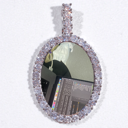 Large 3D Oval Custom Picture Pendant