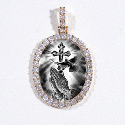 3D Oval Custom Picture Pendant