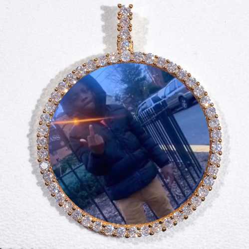 LARGE 3D CIRCLE CUSTOM PICTURE PENDANT