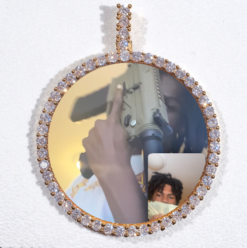 LARGE 3D CIRCLE CUSTOM PICTURE PENDANT