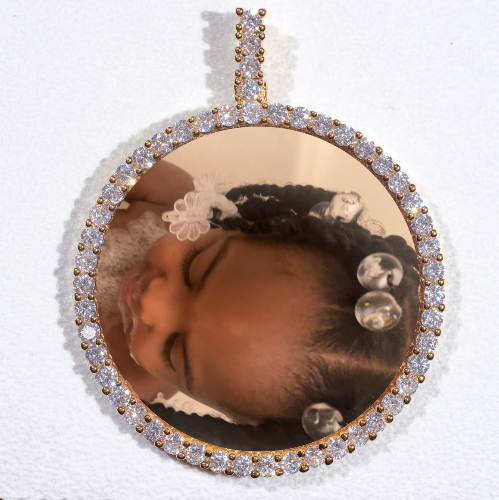 LARGE 3D CIRCLE CUSTOM PICTURE PENDANT
