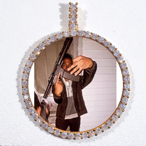 LARGE 3D CIRCLE CUSTOM PICTURE PENDANT