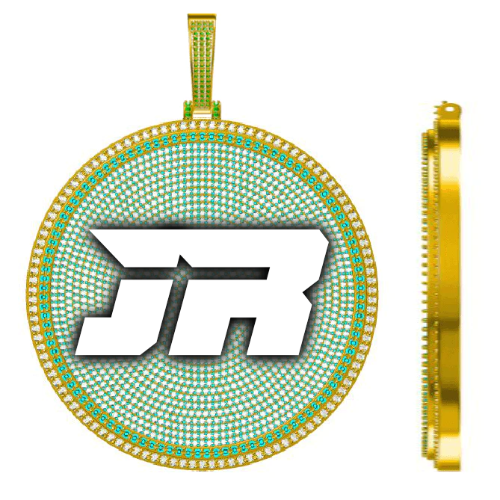 CUSTOM LETTER NECKLACE 3D BIG DISC