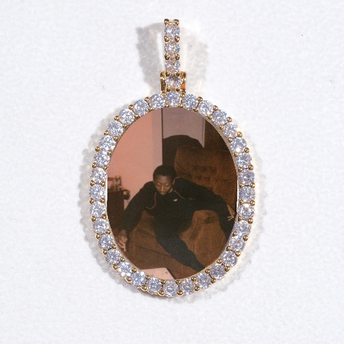 3D Oval Custom Picture Pendant