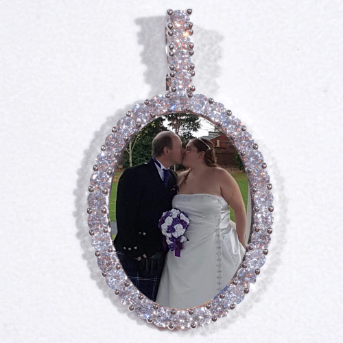 Large 3D Oval Custom Picture Pendant