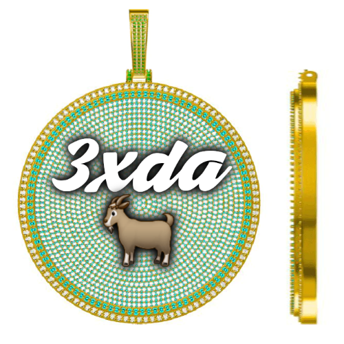 CUSTOM LETTER NECKLACE 3D BIG DISC