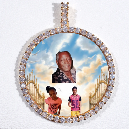 LARGE 3D CIRCLE CUSTOM PICTURE PENDANT