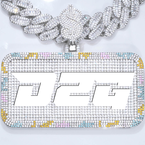 CUSTOM LETTER NECKLACE 3D COLORFUL SQUARE