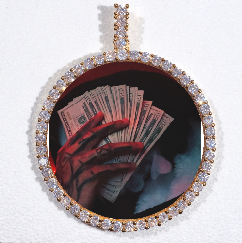 LARGE 3D CIRCLE CUSTOM PICTURE PENDANT
