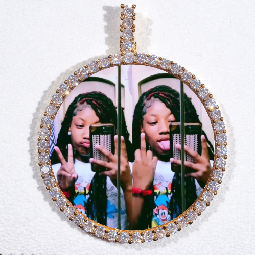 LARGE 3D CIRCLE CUSTOM PICTURE PENDANT