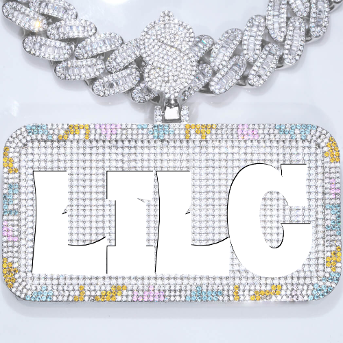 CUSTOM LETTER NECKLACE 3D COLORFUL SQUARE