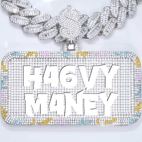 CUSTOM LETTER NECKLACE 3D COLORFUL SQUARE