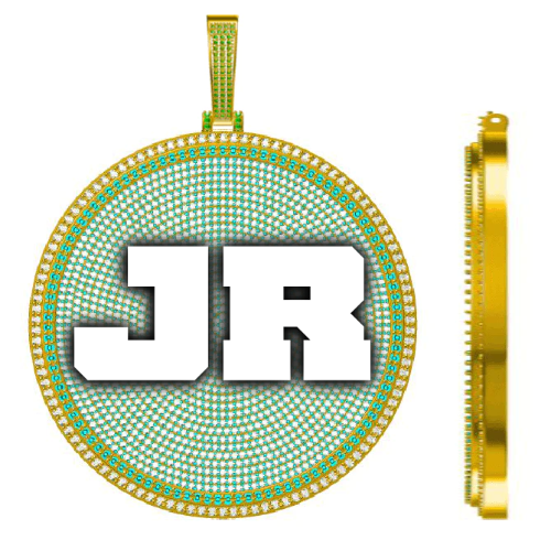 CUSTOM LETTER NECKLACE 3D BIG DISC