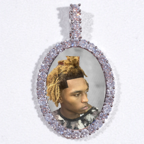 Large 3D Oval Custom Picture Pendant