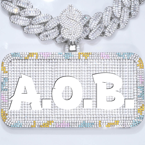 CUSTOM LETTER NECKLACE 3D COLORFUL SQUARE