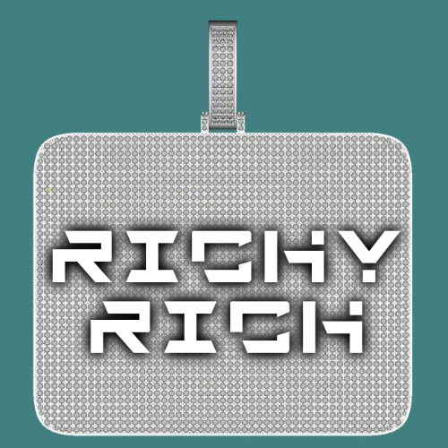 CUSTOM LETTER NECKLACE 3D BIG SQUARE