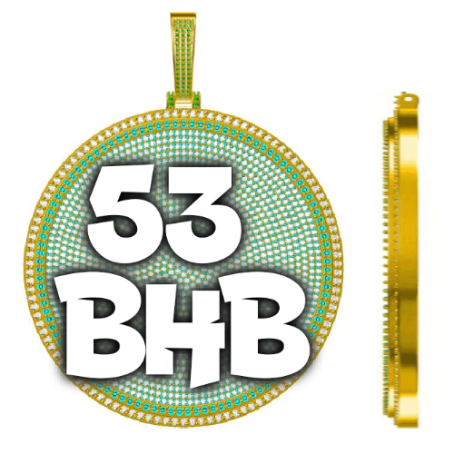 CUSTOM LETTER NECKLACE 3D BIG DISC