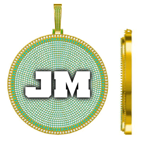 CUSTOM LETTER NECKLACE 3D BIG DISC