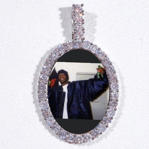 Large 3D Oval Custom Picture Pendant