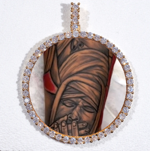 LARGE 3D CIRCLE CUSTOM PICTURE PENDANT