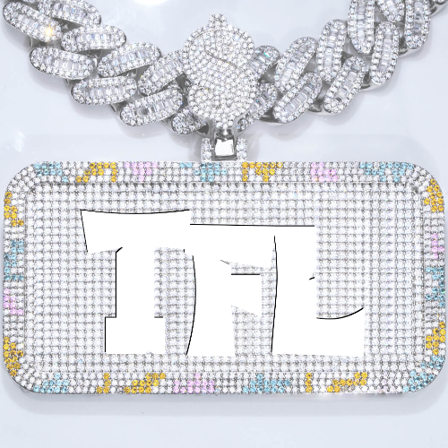 CUSTOM LETTER NECKLACE 3D COLORFUL SQUARE